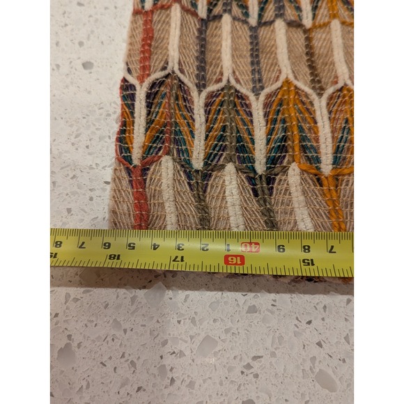 Pier‎ 1 Imports Throw Pillow Cover Zipper Boho Jute Colorful Yarn Woven 18 X 18 - Picture 4 of 9